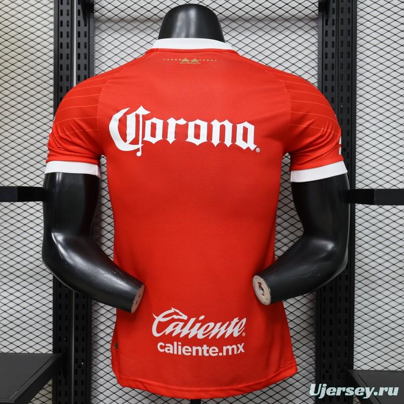 Player Version 26/27 Deportivo Toluca FC Red with Circular Stripe Pattern Home Jersey