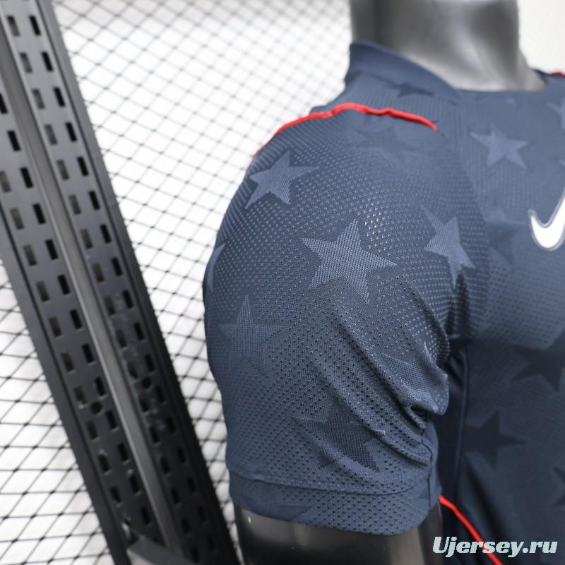 Player Version 2026 USA Navy Blue with All-Over Star Pattern Away Jersey