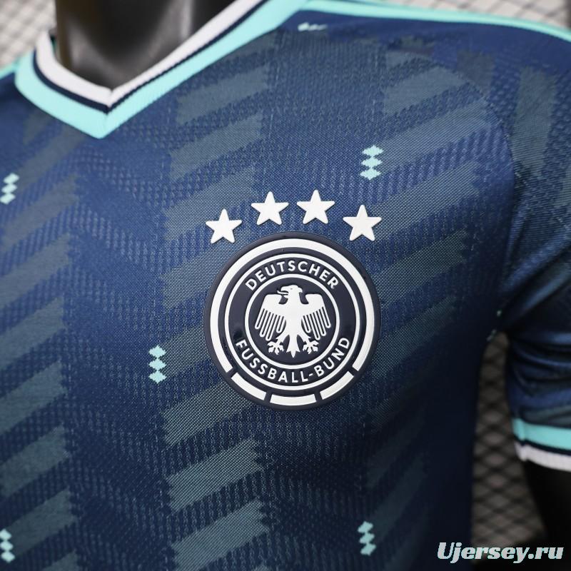 Player Version 2026 Germany  Navy Blue with Zigzag Pattern Away Jersey