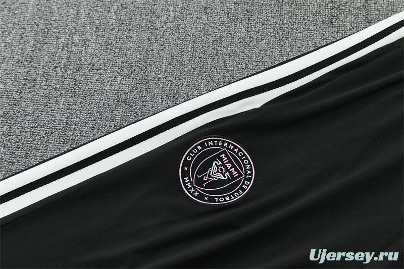 2026 Inter Miami CF Pink  Half Zipper Jacket Tracksuit + Black Long Pants