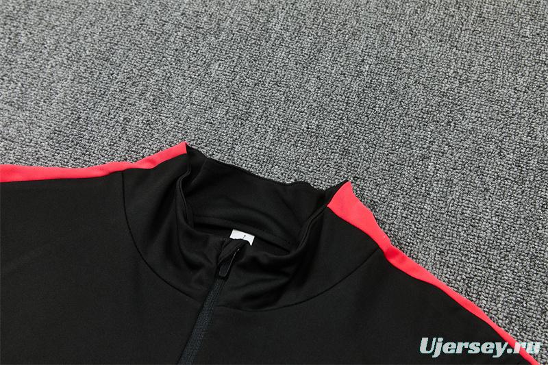 26/27 Brazil Black & Red Half Zipper Jacket Tracksuit + Long Pants