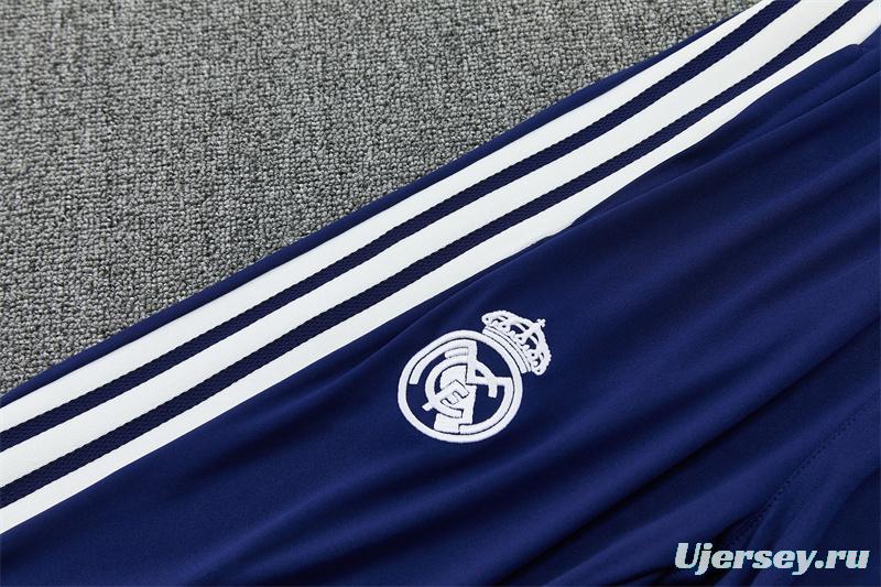 26/27 Kids Real Madrid Home White Half Zipper Jacket Tracksuit + Long Pants