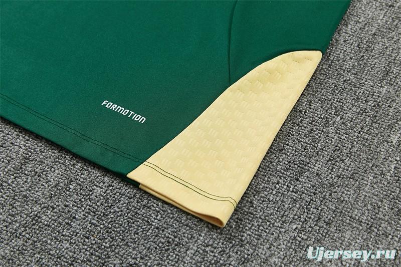 2026 Real Madrid Green & Cream  Half Zipper Jacket Tracksuit + Long Pants