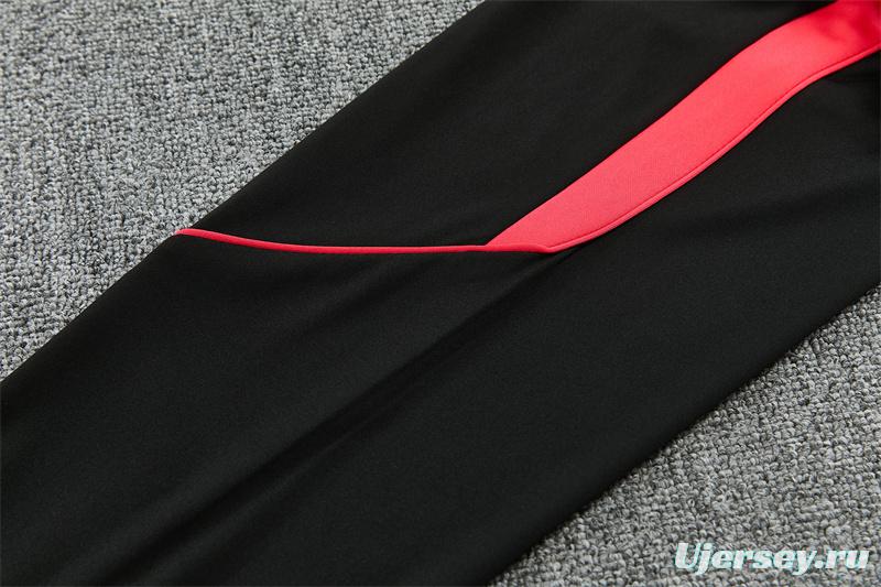26/27 Brazil Black & Red Half Zipper Jacket Tracksuit + Long Pants