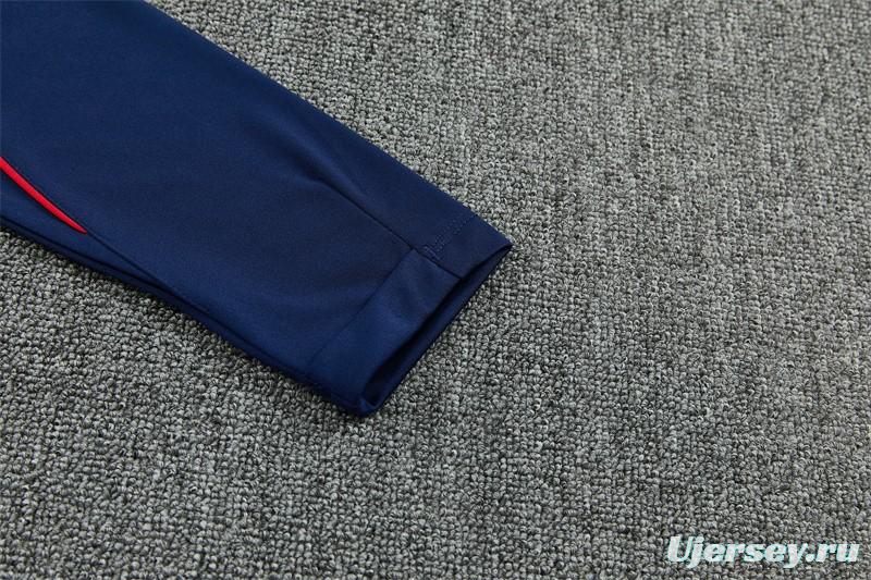 2026 England Navy Blue  Half Zipper Jacket Tracksuit + Long Pants (Nike)