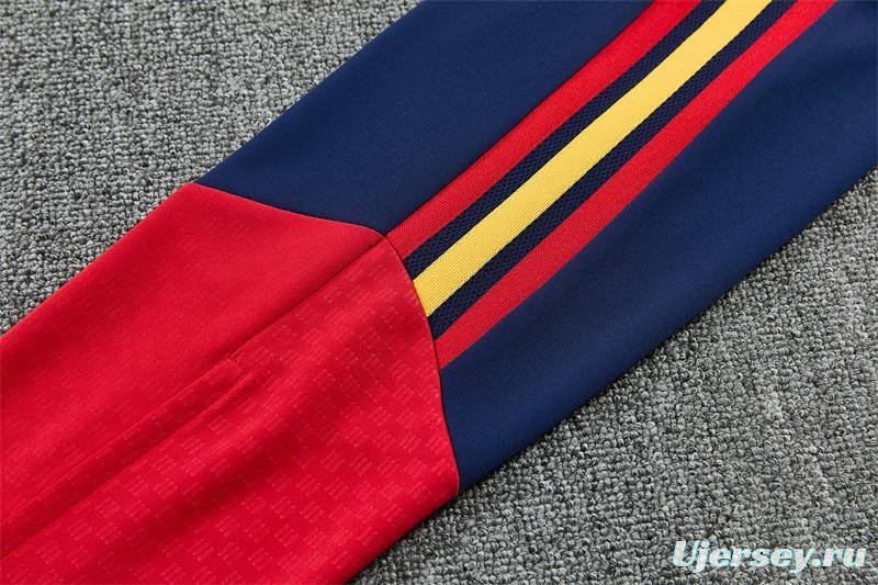 26/27 Spain Away White Half Zipper Jacket Tracksuit + Long Pants