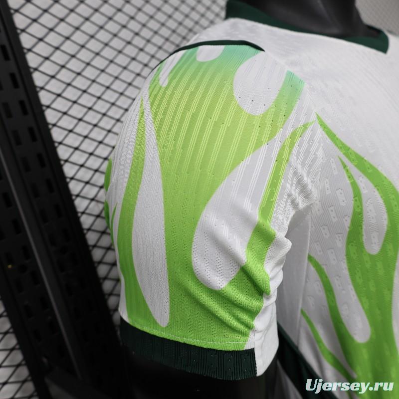 Player Version 2026 Nigeria  White with Green Flame Away Jersey