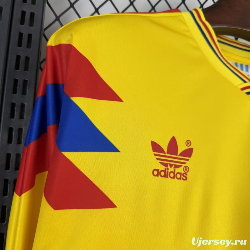 1990 Retro Colombia Home Long Sleeve Jersey
