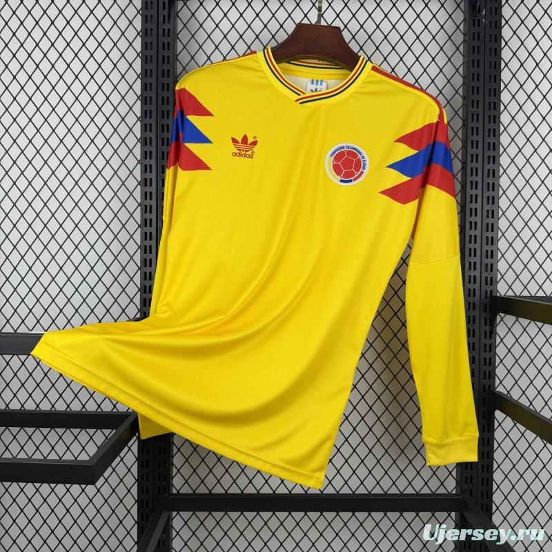 1990 Retro Colombia Home Long Sleeve Jersey