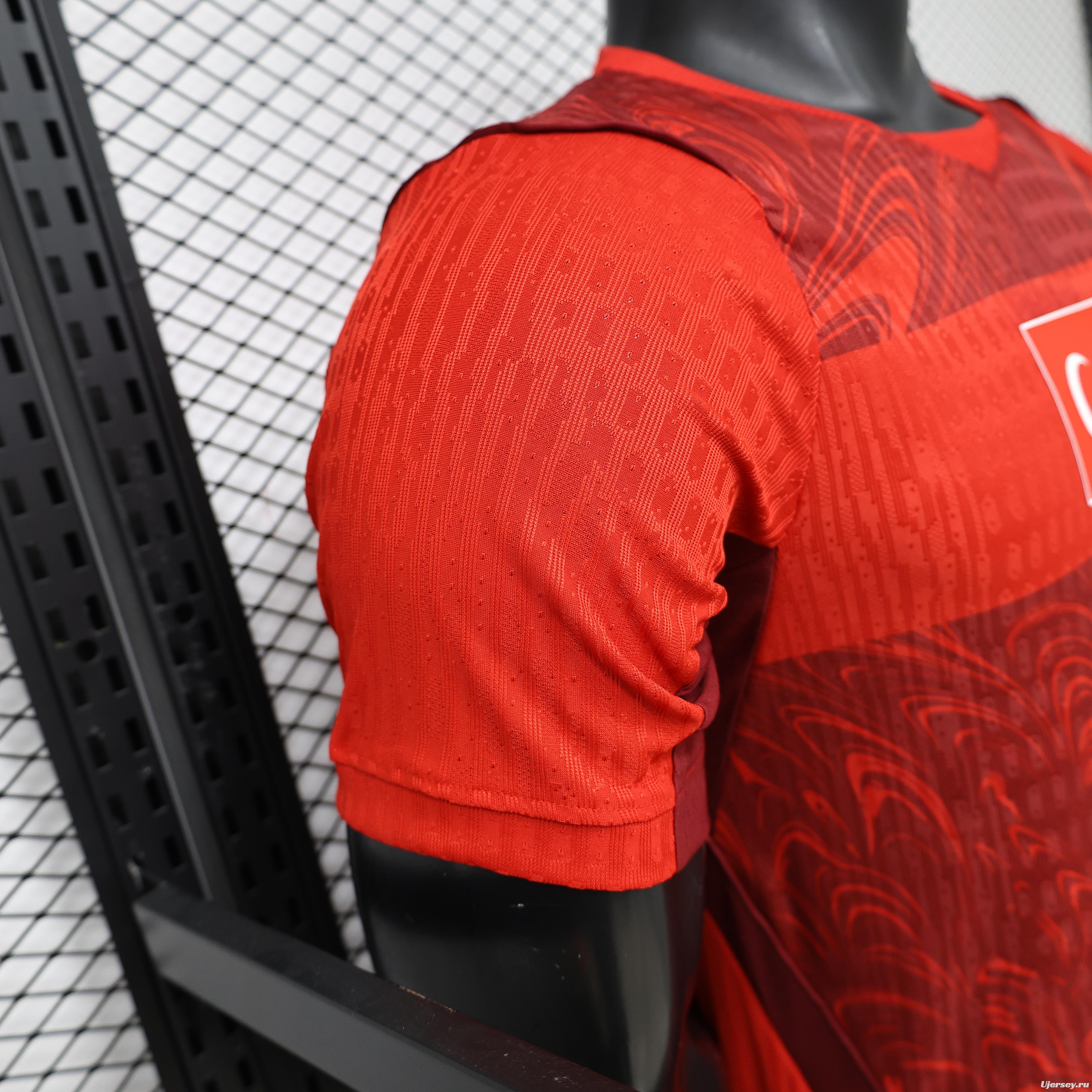 Player Version 26/27 Turkey Home  Red & Dark Red Ebru Marbling Print Jersey