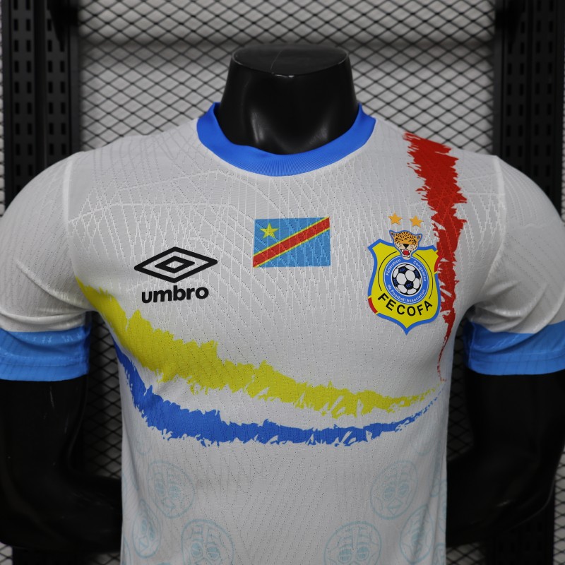 Player Version 26/27  DR Congo  White & Sky Blue  Special Edition Away Jersey