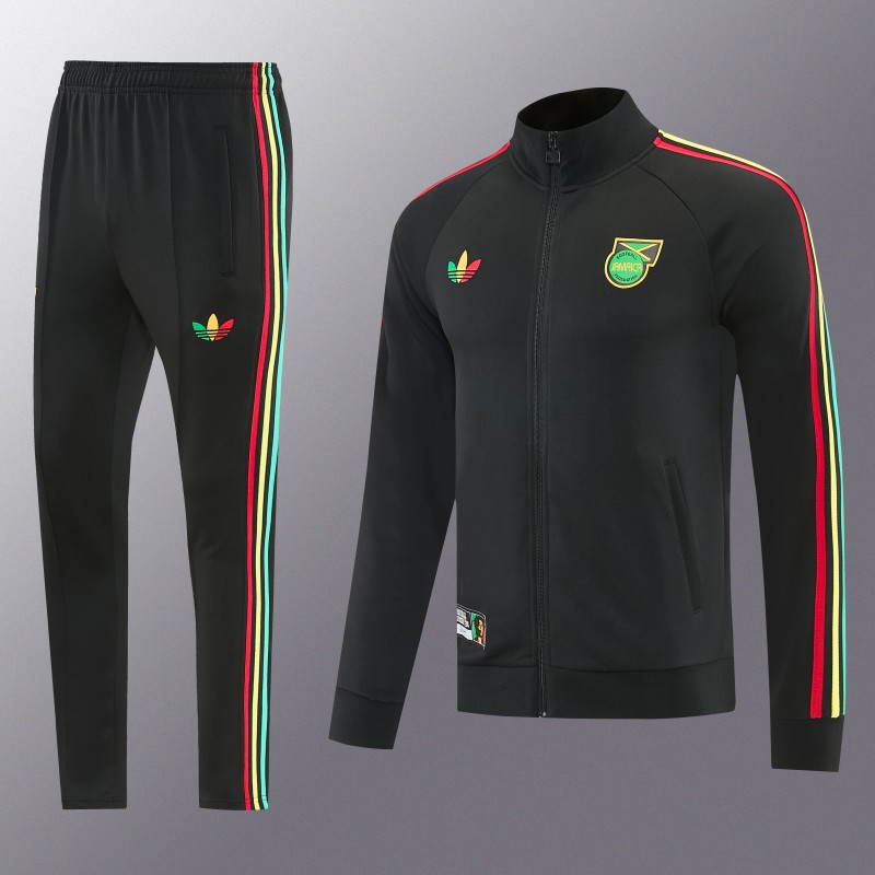 2026/27 Jamaica  Black  Full Zipper Jacket Tracksuit + Long Pants