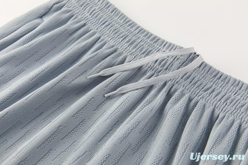 2026/27 Paris Saint-Germain White  Half Zipper Jacket Tracksuit + Light Grey Long Pants