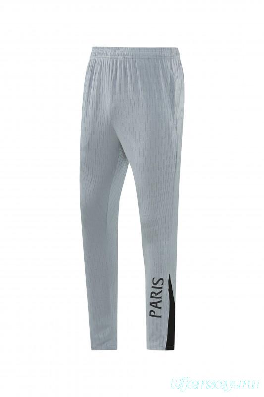2026/27 Paris Saint-Germain White  Half Zipper Jacket Tracksuit + Light Grey Long Pants