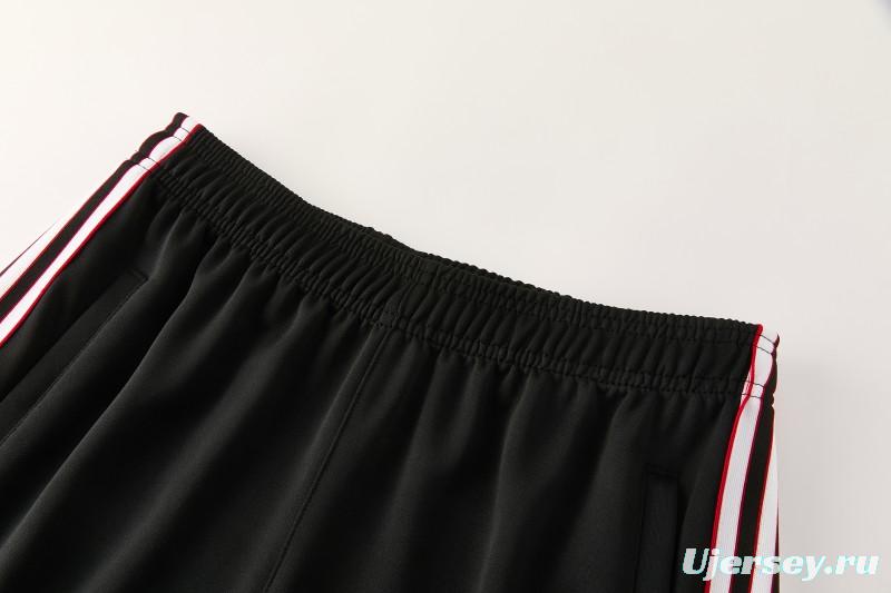 2026/27 Manchester United Black Grunge Splatter Paint Full Zipper Jacket Tracksuit + Long Pants