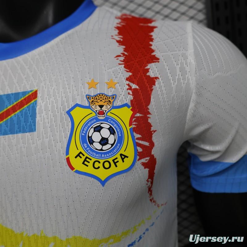 Player Version 26/27  DR Congo  White & Sky Blue  Special Edition Away Jersey
