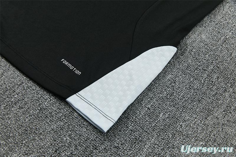 2026 Spain Black & White Half Zipper Jacket Tracksuit + Long Pants