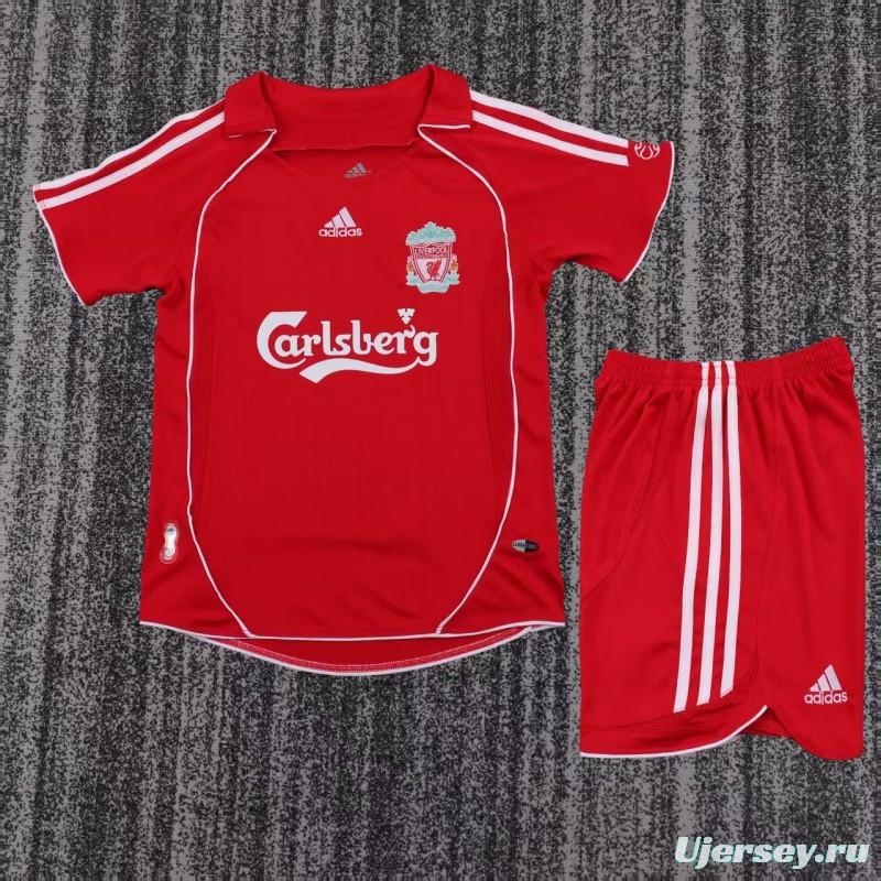 Retro Kids 06/08 Liverpool Red Home Jersey
