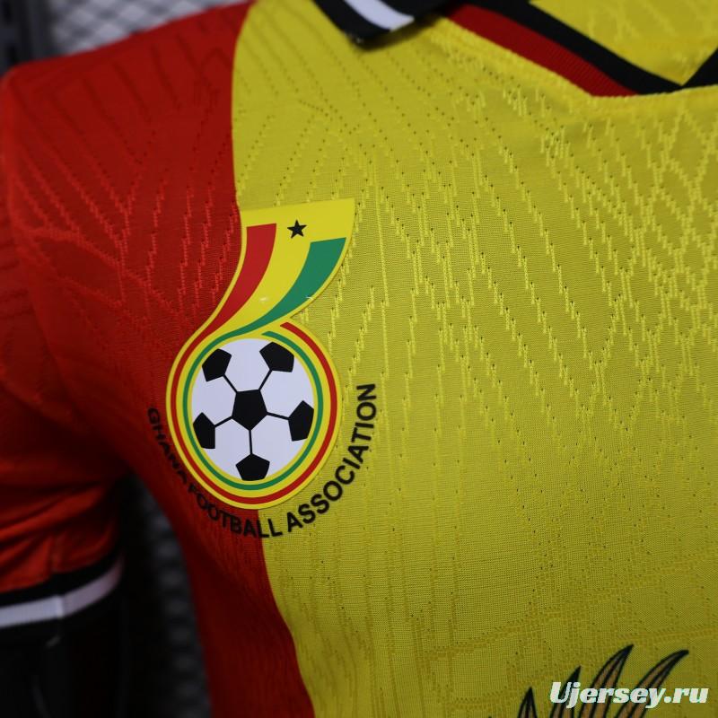 Player Version 2026 Ghana Special Edition Yellow Red Green with National Coat of Arms & Flag Jersey