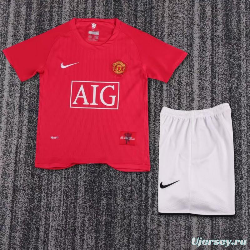 Retro Kids 07/08 Manchester United Home Jersey