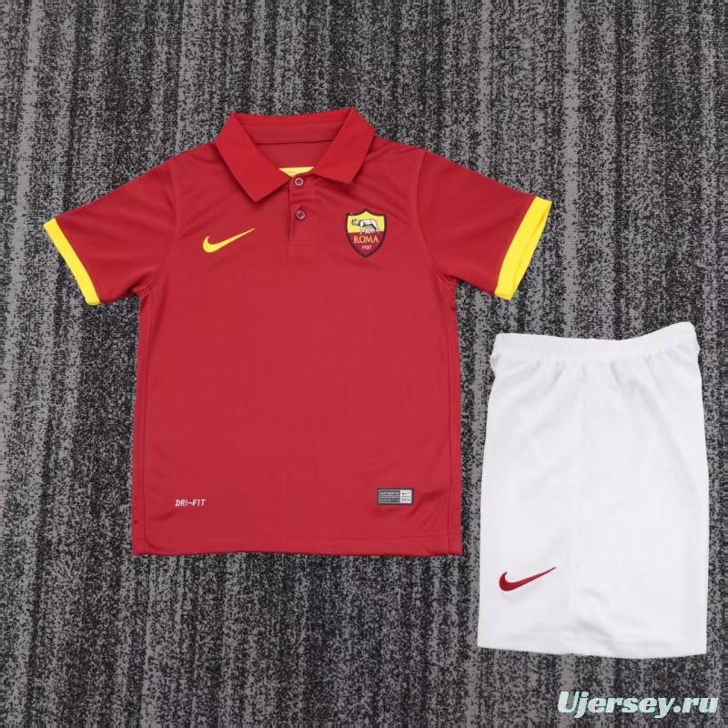 Retro Kids 14/15 AS Roma Maroon Home Jersey