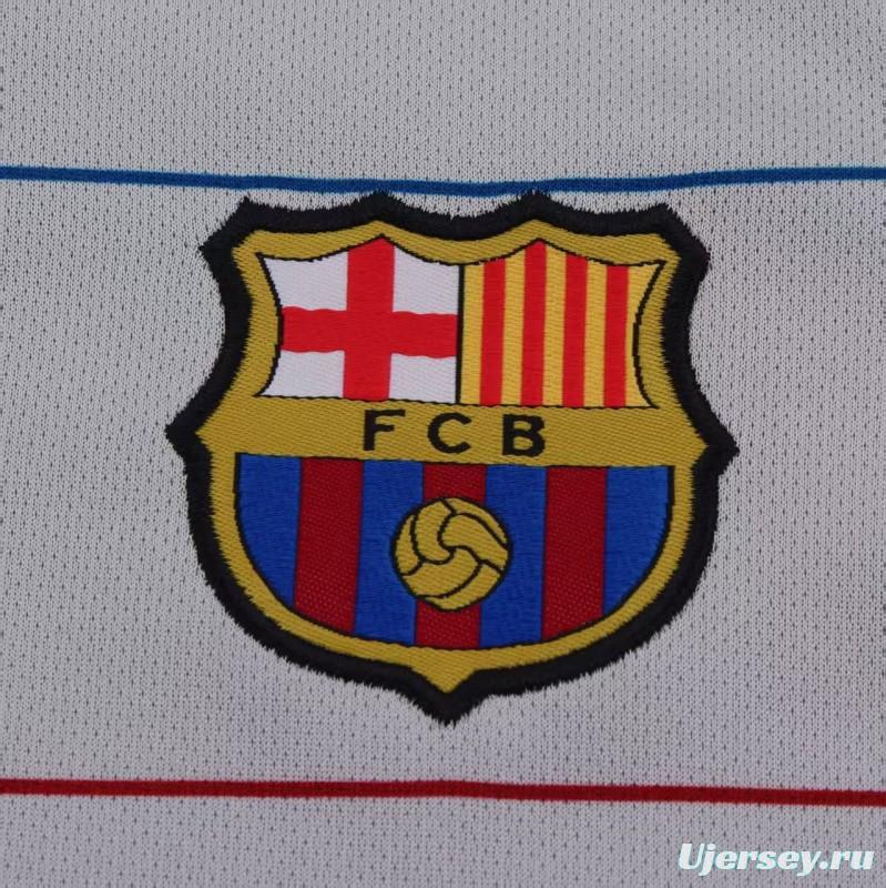 Retro Kids 03/04 FC Barcelona Away Grey Jersey