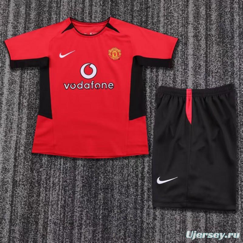 Retro Kids 02/04 Manchester United Home Jersey
