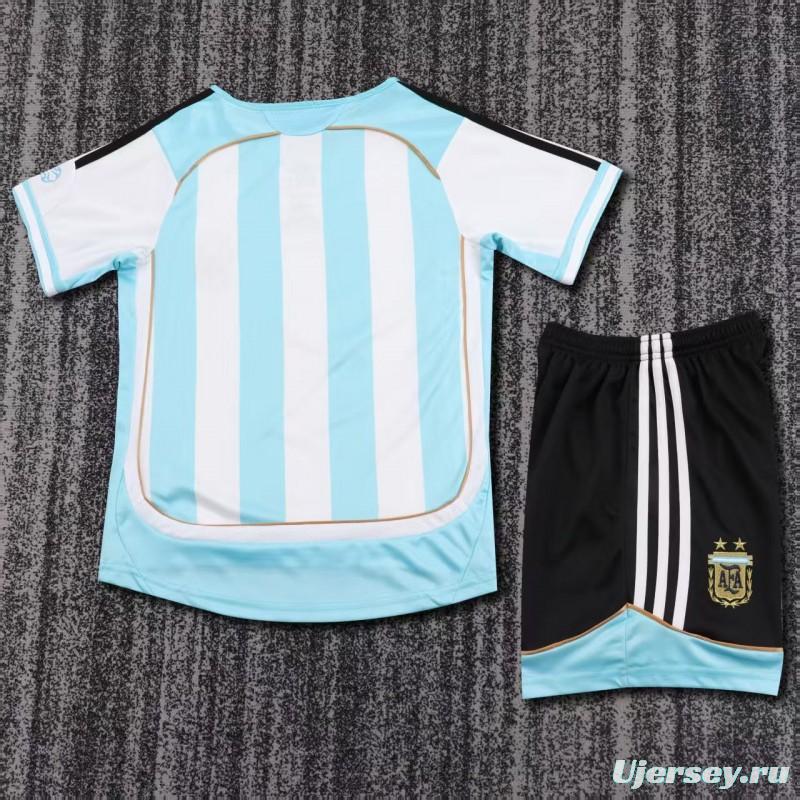 Retro Kids 2006 Argentina Home Jersey
