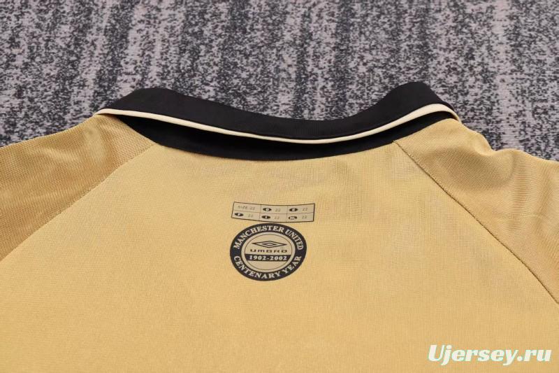 Retro Kids 01/02 Manchester United Centenary Golden Reversible Jersey