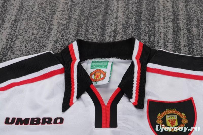 Retro Kids 98/99 Manchester United White Away Jersey