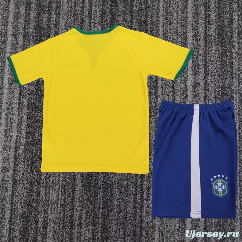 Retro 2014 Kids Brazil Home Jersey