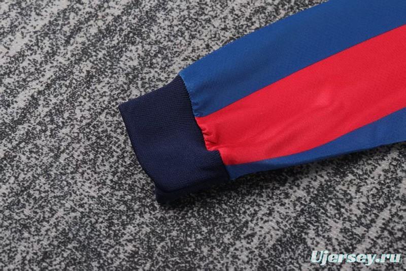 Retro Kids 10/11 Barcelona Red Blue Home Long Sleeve Jersey