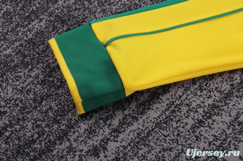 Retro Kids 1998 Brazil Home Long Sleeve Jersey
