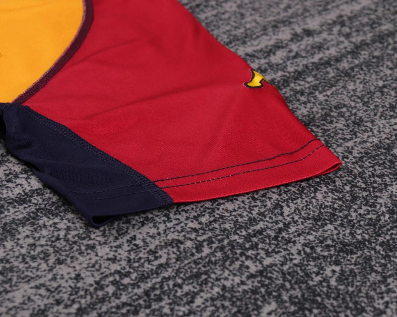 Retro Kids 00/01 AS Roma Maroon and Yellow Home Jersey