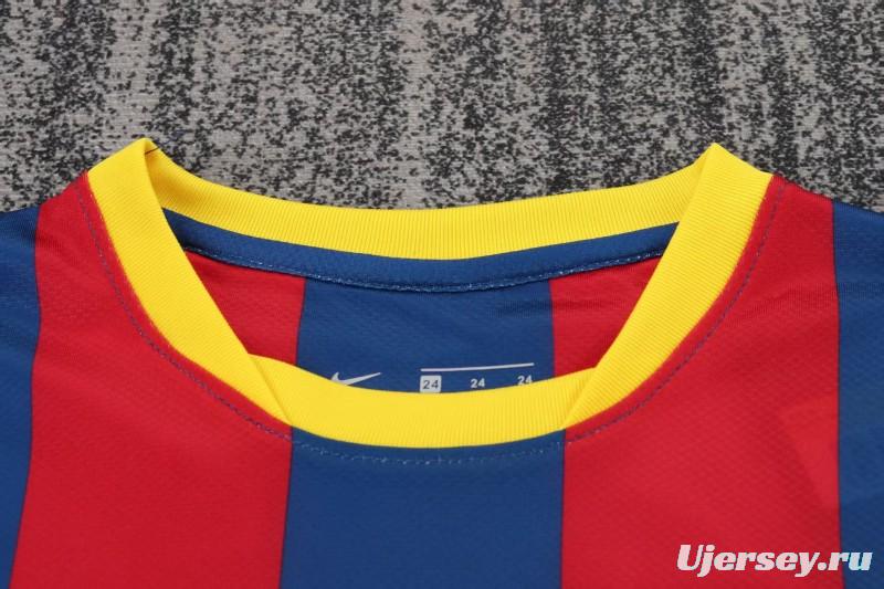Retro Kids 10/11 Barcelona Red Blue Home Long Sleeve Jersey