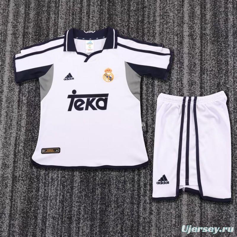 Retro Kids 00/01 Real Madrid Home Jersey