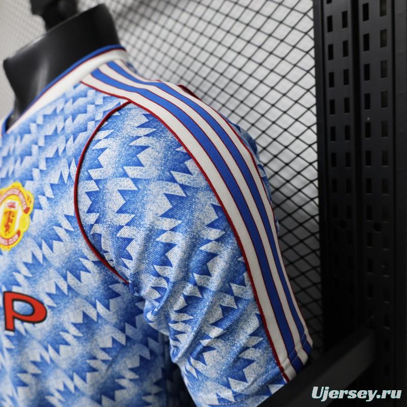 Player Version 26/27  Manchester United Away Blue Vintage Remake   Jersey