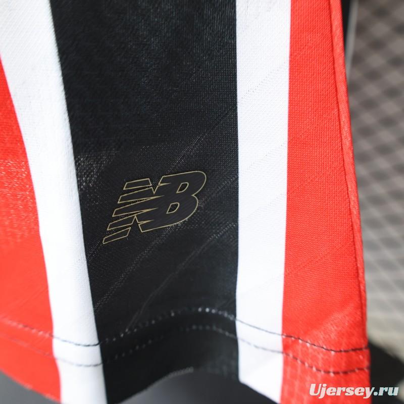 Player Version 26/27 São Paulo FC Away Red & Black Stripe  With White Collar Jersey