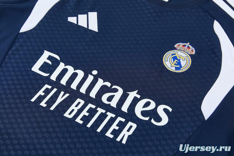 26/27 Real Madrid Navy Blue & White Short Sleeve+Soccer Shorts
