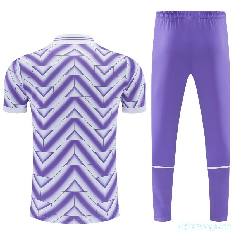 26/27 Real Madrid Purple Short Sleeve Tracksuit + Long Pants