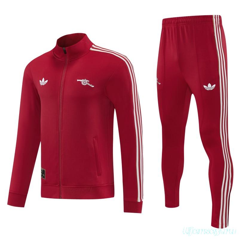 26/27 Arsenal Red Full Zipper Jacket Tracksuit + Long Pants