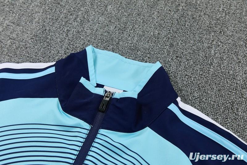 2026 Argentina Navy & Sky Blue Full Zipper Jacket Tracksuit + Long Pants