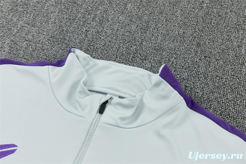 Player Version 26/27  Barcelona Light GreyHalf Zipper Jacket+Long Pants