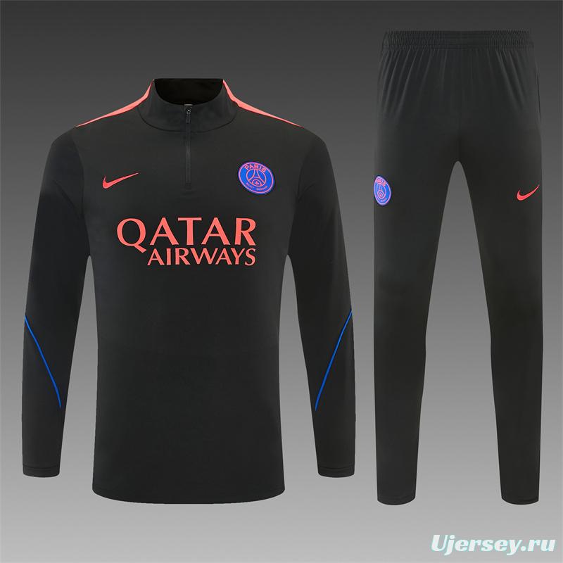 Player Version 26/27 Paris Black Half Zipper Jacket+Long Pants