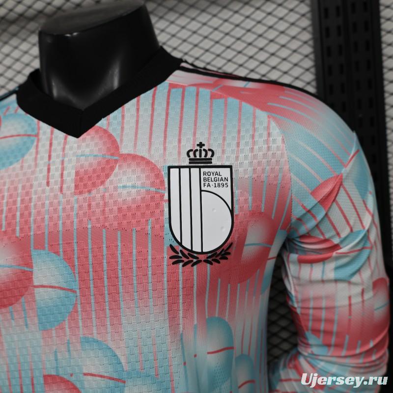 Player Version 26/27 Belgium Frozen Blue & Pink  Away Long Sleeve Jersey