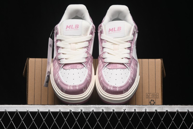 New York MLB Bigball Chunky Liner Denim Monogram High-Top Casual Sneakers - 3ASXM016N50PKS