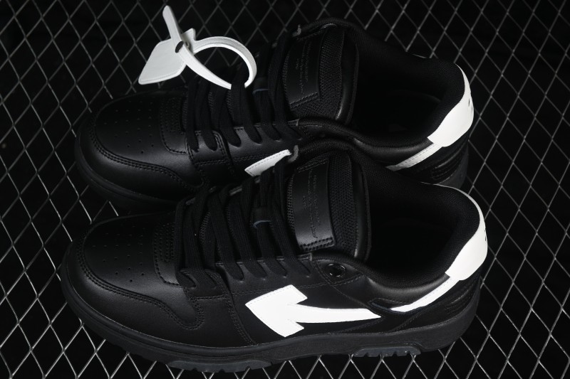 Off-White Out of Office Low-Top Fashion Skate Shoes Black White