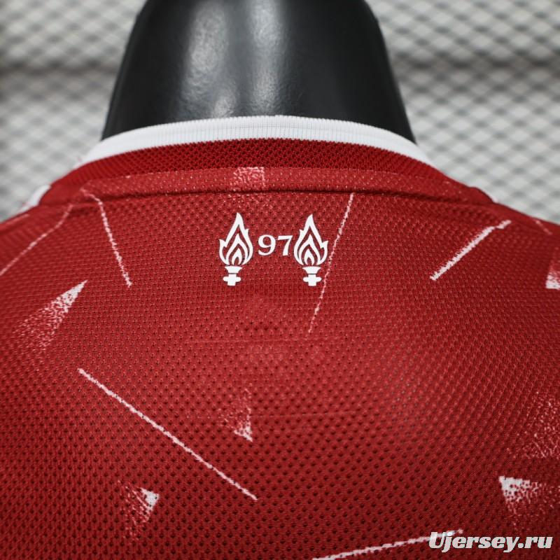 Player Version 26/27 Liverpool Red Lightning Fragment Long Sleeve Home Jersey