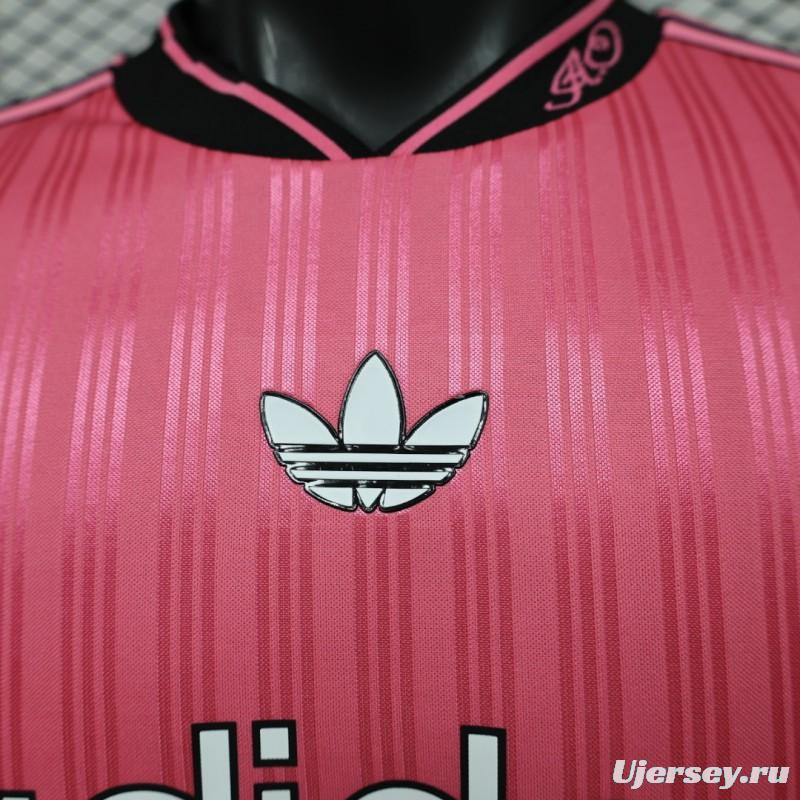 Player Version 2026 Adidas Originals Pink Stripe Retro Football Jersey
