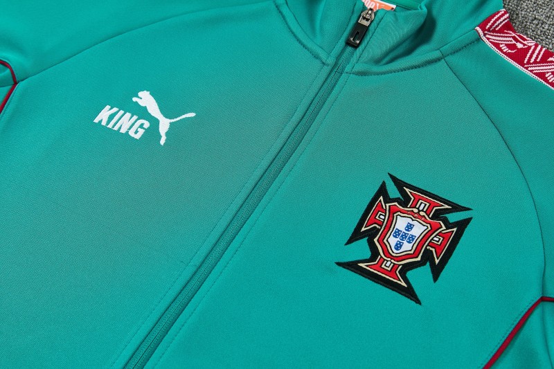 26/27 Portugal Green Full Zipper Jacket Tracksuit + Long Pants